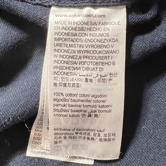 Calvin Klein Navy Blue Button Down Mens Casual Cotton Long Sleeve Shirt Top L - Picture 14 of 16